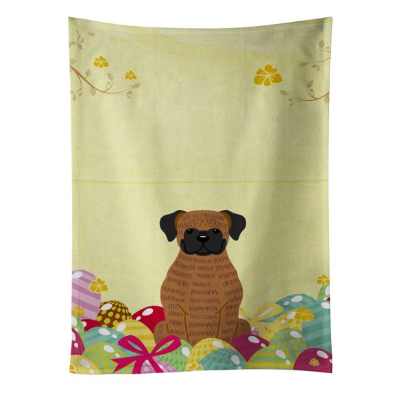 Carolines Treasures BB6117KTWL Easter Eggs Brindle Boxer Kitchen Towel 15 X 28" multicolor