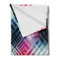 thumbnail image 2 of Abstract Soft Flannel Fleece Throw Blanket, Fractal Lines with Diagonal Geometric Angled Repeating Pattern Display, Cozy Plush for Indoor and Outdoor Use, 70" x 90", Multicolor, by Ambesonne, 2 of 5