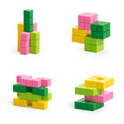 PIXIO Abstract Series TROPIC - 60 Magnetic Blocks in 4 Colors | Magnetic Building Toy & STEM Construction Set + Free App