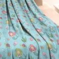 thumbnail image 3 of Mermaid Sea Creature Pattern Blanket,Comfortable Soft Flannel Throw Blanket,All Season,Warm Lightweight Blankets for Sofa Bed Couch Living Room Chair,60"x80", 3 of 4
