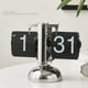 thumbnail image 5 of Reloj digital abatible hacia abajo, retro, minimalista, de un solo pie, mecánico, automático, reloj de escritorio para el hogar, sala de estar, color negro, 5 of 12