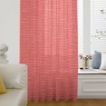 thumbnail image 4 of Coral Pink Color Sheer Curtains 96 Inches Long, Abstract Woven Texture Vintage Minimalist Light Filering Curtains, Privacy Drapes Simi Floor to Veiling Curtain for Living Room Window Treatment, 4 of 9
