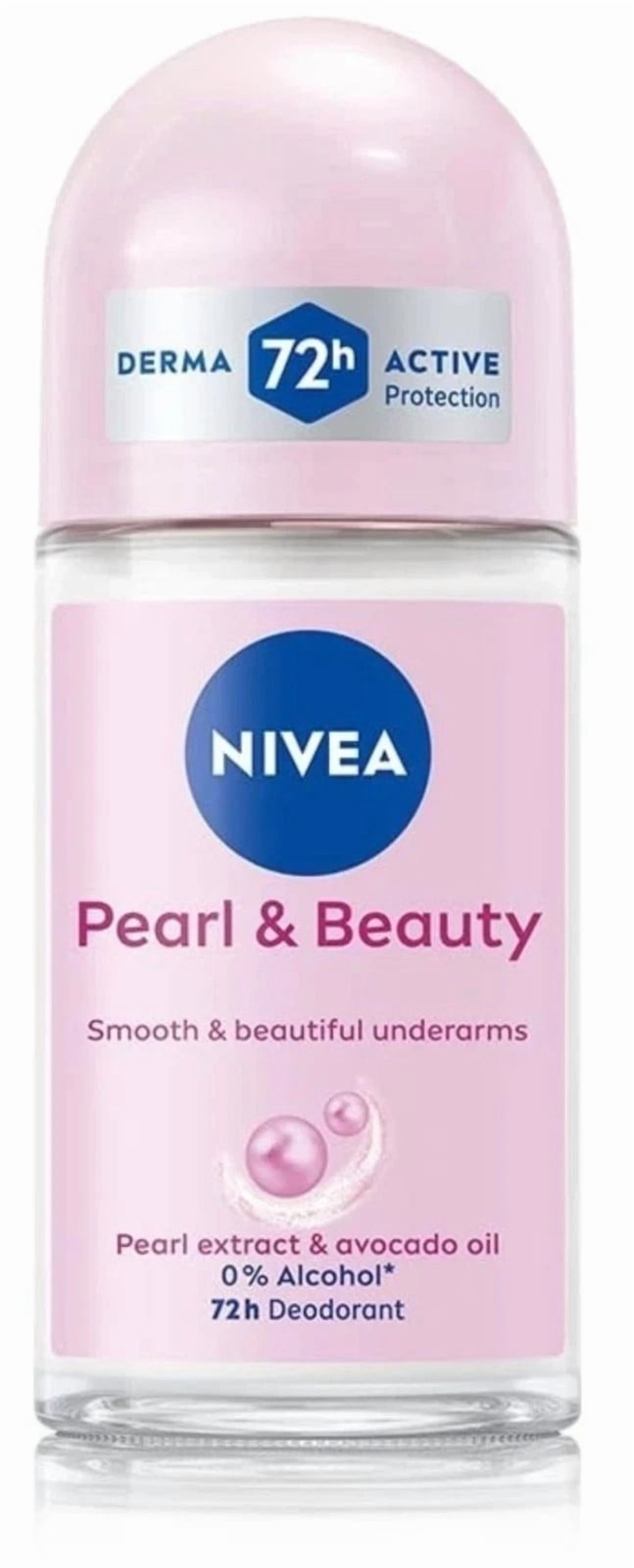 NIVEA Pearl & Beauty Daily Use Alcohol-Free Antiperspirant Deodorant Oils with Pearl Avocado Oil, Floral, 1.7 oz, 6 Pack