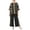 Black, variant on Atogsazn Womens Plus Size Linen Set Baggy Casual Striped 3/4 Sleeve Tops & Wide Leg Pants Outfit Lightweight Sets Red M Fashion