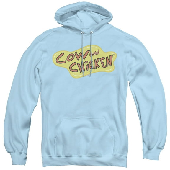 Cow And Chicken Cow Chicken Logo Adult Pullover Hoodie Sweatshirt Light Blue