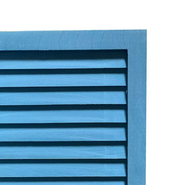 Blue Finish Wood Shutter 3 Panel Room Divider Screen Blue Finish Wood Shutter 3 Panel Room Divider Screen