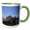 Green/White, variant on 3drose, Restaurant on Pier, 11oz Two-tone Black Mug