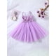 thumbnail image 3 of Bebé Niña Vestido de Tul, Sin Mangas Flor de Perlas A-line Vestido de Princesa para la Fiesta Escenario Show Nituyy Verde, rosa, morado. Vestido de malla niña pequeña fresco verano., 3 of 5