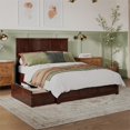 thumbnail image 1 of Madison Queen Platform Bed with Matching Footboard & Storage Drawers in Walnut, 1 of 12