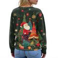 thumbnail image 5 of WTOBBY Women's Christmas Print Knit Cardigan, Cute and Fun Holiday Sweater for Fall and Winter, Long Sleeve Knitted Pullover with Festive Design,Dark Green M, 5 of 6