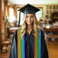 thumbnail image 6 of Fuzoiu Glitter Rainbow Print Graduation Sash,Graduation Stole,Unisex Adult Graduation Stole Shawl 91" Long,for Academic Commencements Shawl-Flattened, 6 of 7