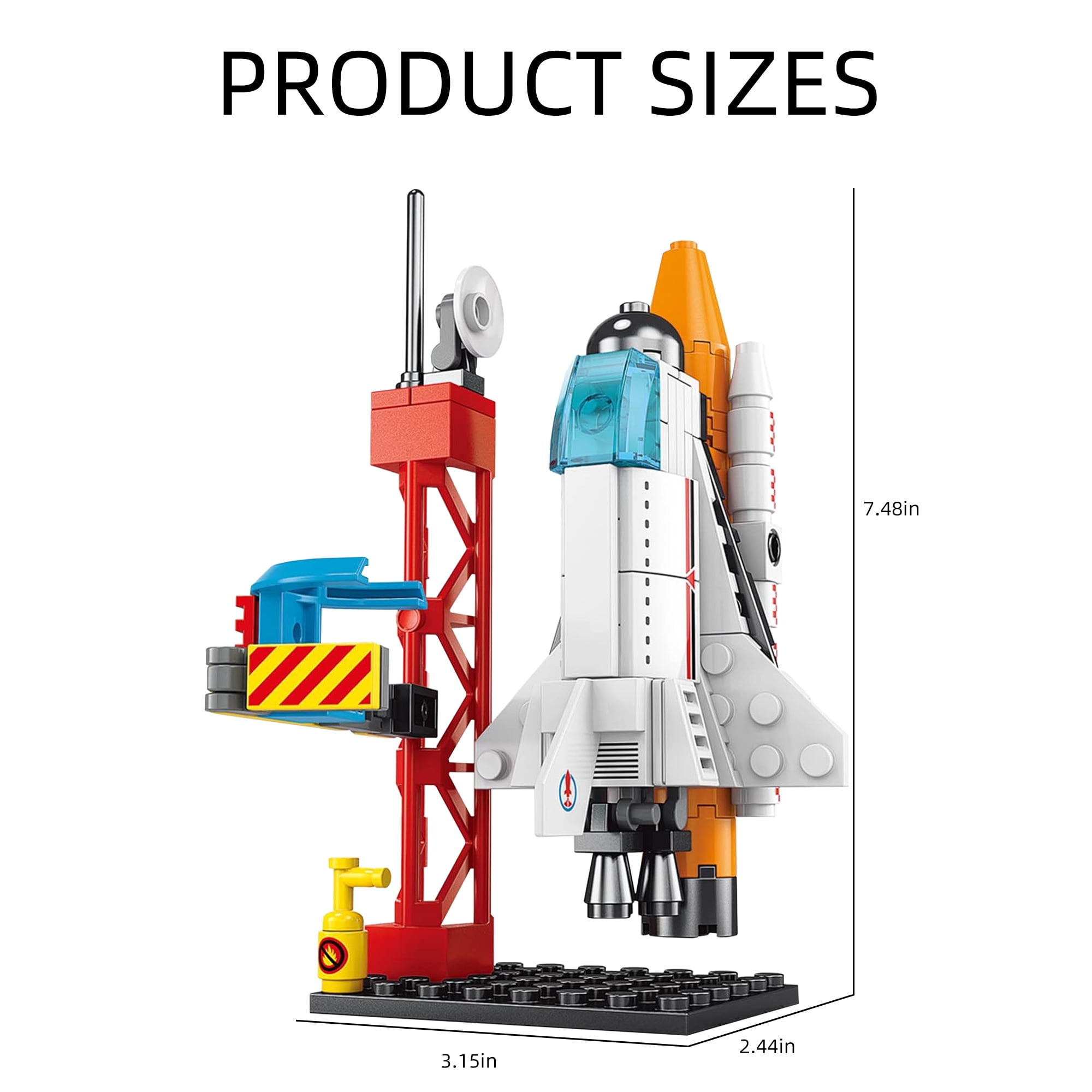 107PCS Space Exploration Shuttle Toys, Spaceship Fire Arrow Launch Center Toy Set Building Blocks Toys Kit Gifts for Age 6+ Boys Kids