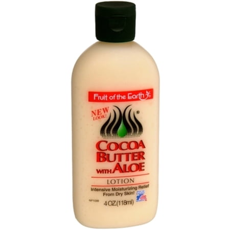 Fruit of the Earth Cocoa Butter Moisturizing Lotion with Aloe 4 Ounce, 3 Pack