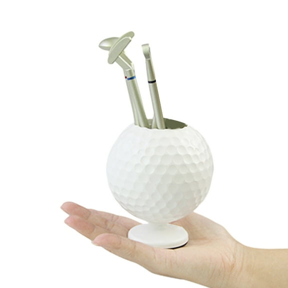 3PCS Mini Golf Clubs Ballpoint Pen Golf Ball Pen Cup, Golf Pen and Desk Pen Holder Gift Set Business Gift for Men Women