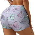 thumbnail image 2 of Qekee Purple Butterfly Women Workout Shorts, Sports shorts, Scrunch Butt Lifting Gym Shorts, Breathable Soft - X-Large, 2 of 9