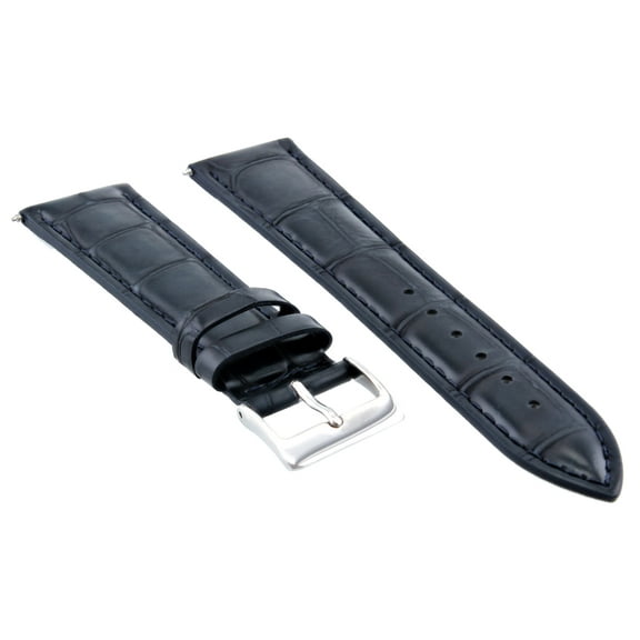 22MM NEW LEATHER WATCH STRAP BAND FOR MOVADO BOLD 3600432 WATCH DARK BLUE
