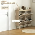 thumbnail image 4 of HOMCOM Armoire de Rangement pour Chaussures, Armoire à Chaussures Étroite avec 4 Tiroirs Basculants, Chêne, 4 of 10