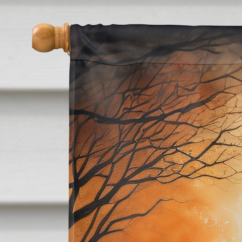 Halloween Afghan Hound Dog House Flag 28x40IN Double-Sided Polyester Decorative Sleeve Pole Flag for Outdoor Home Garden