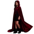 thumbnail image 3 of OGLCCG Kids Velvet Hooded Cape Robe for Halloween Christmas Party,Boys Girls Cloak for Masquerade, Dress Up,Wizard Size 2-17, 3 of 4
