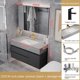 thumbnail image 5 of Home Bathroom Smart Bathroom Locker Wash Basin with Sink Cabinet Washbasin Rock Board Bathroom Combination Vanity Cabinet My Lux Decor Round, 5 of 14