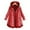 Red, variant on Women's Lined Overcoat with Detachable Hood and Side Button Closure for Cold Weather Comfort and Versatile Layering