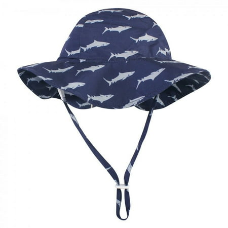 UPC: 0660168574562 | Hudson Baby Infant and Toddler Boy Sun Protection Hat  Blue Shark  2T-4T