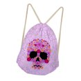 thumbnail image 4 of Gymsack Storge Organizer Deportes Al Aire Libre Con Cordón Storge Bolso Cráneo, Rosado Macarena Mochilas con cordón de calavera, 4 of 5
