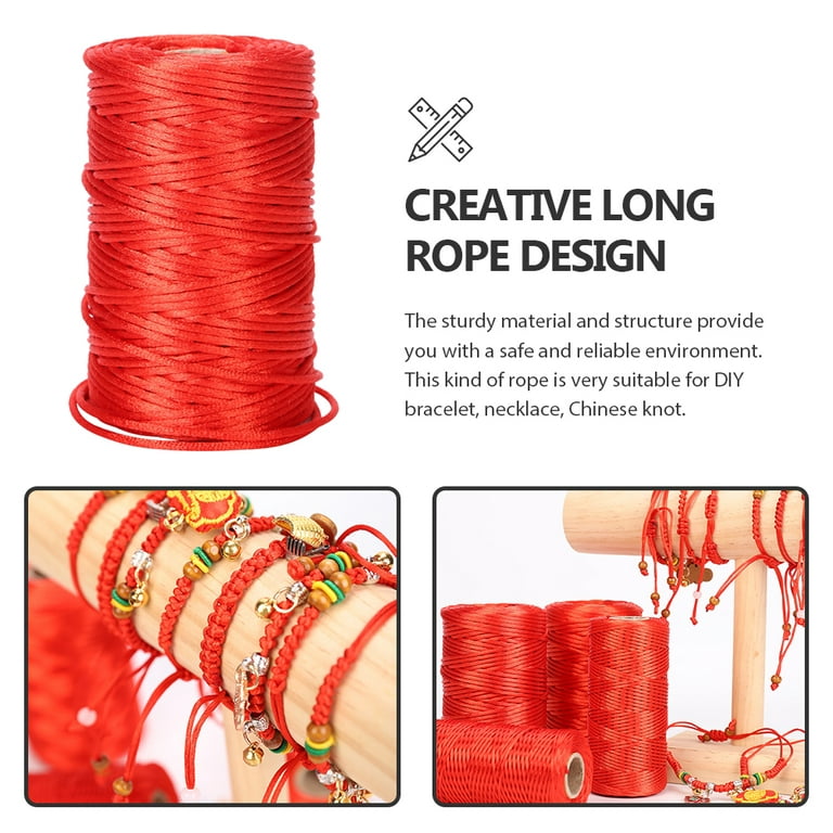 PINXOR 1 Roll of Red String Bracelet DIY Red Cord Bracelet Chinese Knot Braided Rope, Women's, Size: Small