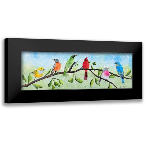 Redding, James 14x7 Black Modern Framed Museum Art Print Titled - Birds on a Branch
