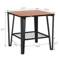 thumbnail image 6 of VECELO Set of 2 Industrial End Table, 17.7 inch Square Side Table Night Stand with Storage Mesh Shelf for Living Room Bedroom and Office, Brown, 6 of 10