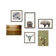 MARMONT HILL  - Handmade Animal Boho Hexaptych - Multi-color