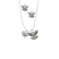 thumbnail image 2 of Delight Jewelry Silvertone I Base Heart Silver tone Guardian Angel Charm Necklace and Stud Earrings, 2 of 4