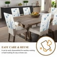 thumbnail image 4 of Blue Butterfly Flowers Chair Covers Set of 1 Spring Floral Chair Back Covers Stretch Removable Washable Slipcovers Protector for Dining Room Kitchen Party Decor, 4 of 5