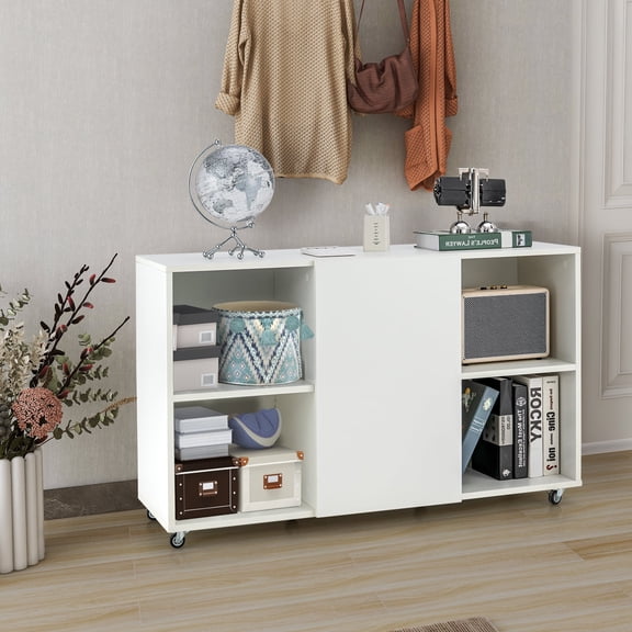 Giantex Office File Cabinet Organizer, Lateral Filing Cabinets, Rolling Storage Cabinet, White