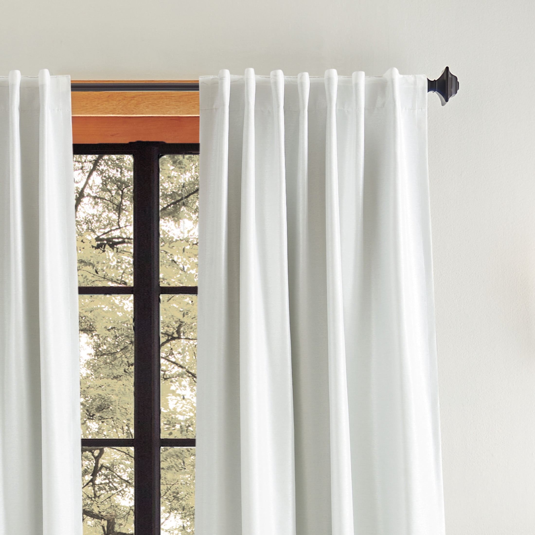 Martha Stewart Spellbound Curtain Panel Pair, White, Pole Top/Back Tab, Blackout, Indoor, Adult, 2 Piece Set, 50" x 95"