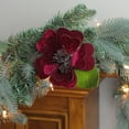 thumbnail image 3 of Northlight 6.25" Red Heart Flower with Leaf Clip-On Christmas Ornament, 3 of 3