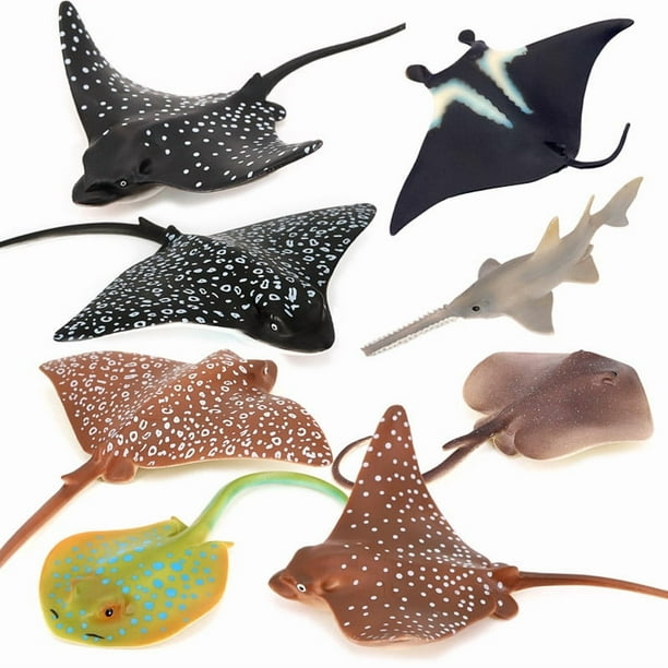 Set de figuras Stingray & Manta Ray x8 Realistic PVC Ocean Animal