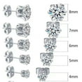 thumbnail image 4 of Geometric Diamond Stud Earrings Timeless Silver Jewelry for Women, 4 of 4