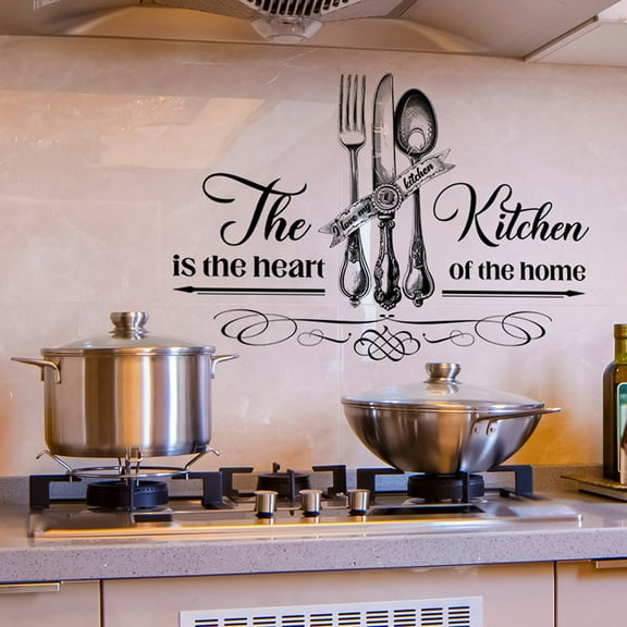 Kitchen Wall Stickers with Fun Cook Utensils Design for Home and Restaurant Decoration