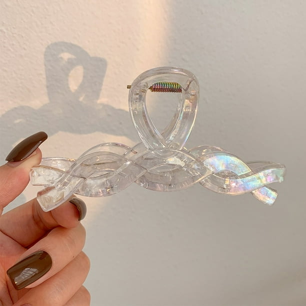 Pinza De Acrílico Para El Cabello Accesorios Para Las Mujeres Cruz Flor Cuadrada Horquilla