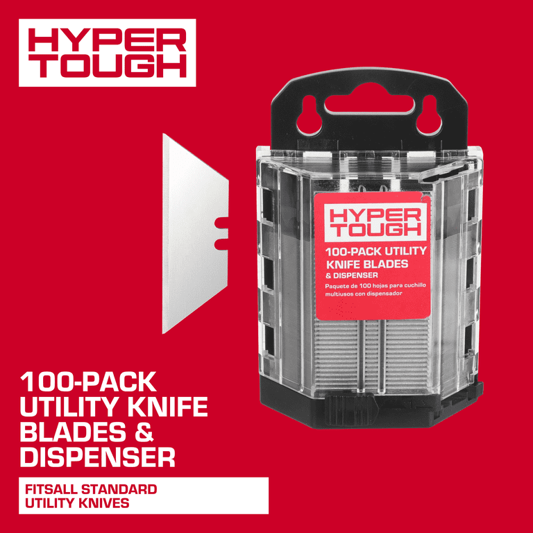 Hyper Tough 100-Pack Utility Knife Blades with Dispenser - Walmart.com