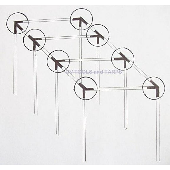 Golden Valley Tools & Tarps 30’ Baseball Softball Straight Leg Batting Pitching Cage - 3/4" Frame Fittings Only - Pipe NOT Included