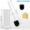 thumbnail image 7 of Toilet Brush and Holder 2 Pack, Toilet Bowl Brush with Extra Long Handle, Toilet Scrubber and Covered Holder, Toilet Brushes for Bathroom-Space Saving, Covered Brush, Durable, Deep Cleaning(White), 7 of 7