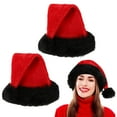 thumbnail image 4 of AWZXDE Red Christmas Santa Hat For Adults With Black Trim Winter Hat For Parties And Celebrations Red, 4 of 4