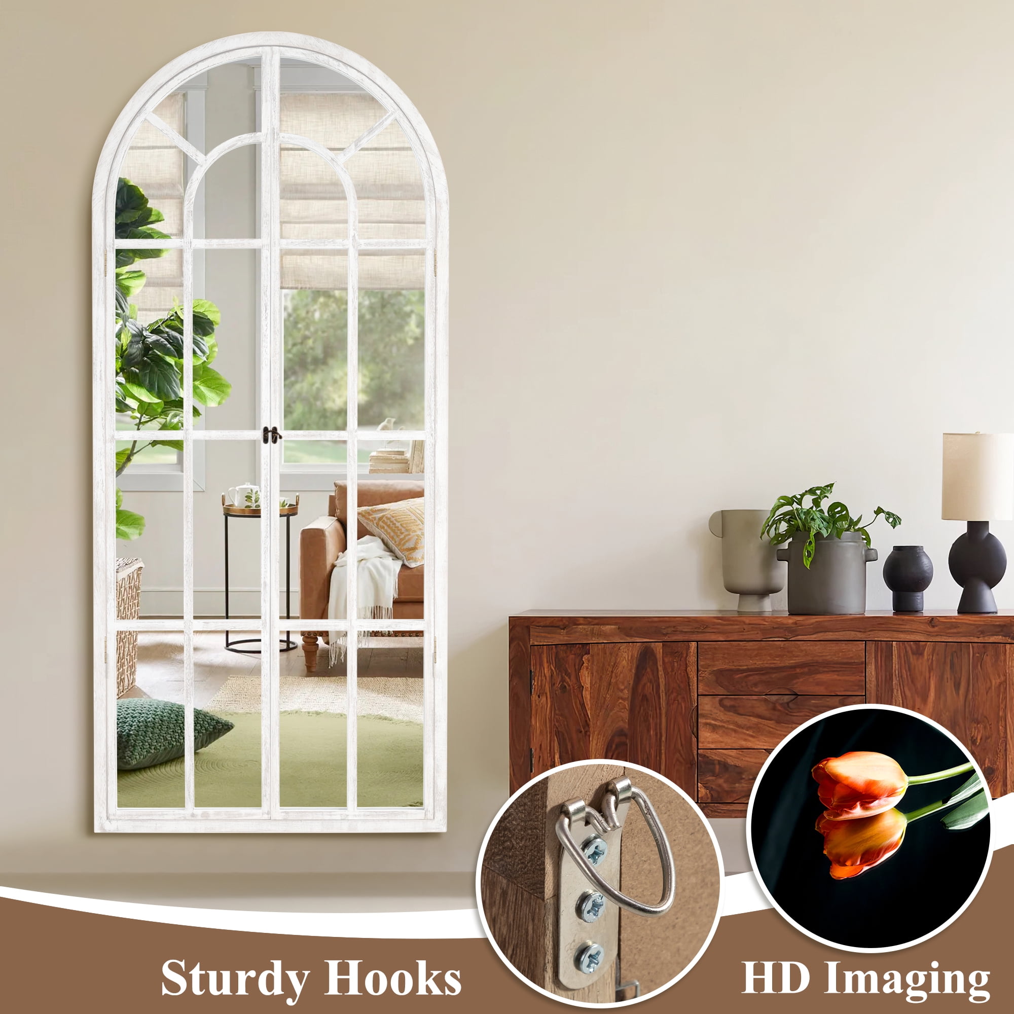 NeuType 32" x 71" White Modern Floor Mirror