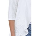 thumbnail image 5 of INSPIRE CHIC Valentine's Day Women's Eyelet 3/4 Sleeve Ruffle Open Front Casual Cardigans S White, 5 of 6