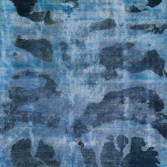 Ahgly Company Indoor Square Abstract Iceberg Blue Persian Area Rugs, 8' Square