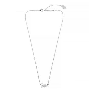 Time and Tru Womens 18" Silver Tone "Love" Necklace