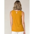 thumbnail image 4 of Made by Johnny Women's Summer Sleeveless Pleated Back Closure Casual Tank Tops S MUSTARD, 4 of 6