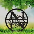 thumbnail image 5 of JASS GRAPHIX Nelson 12" Black Aluminum Composite Monogrammed Garden Sign Last Name Signs for Yard Home Garden Personalized, 5 of 5